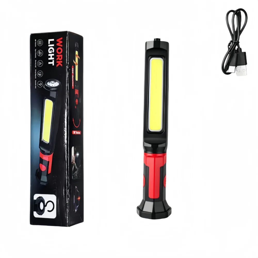 Magnetic Rechargeable COB LED Work Light – IPX4 Waterproof LED Work Light Richie's Single Headed-Red