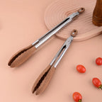 Non-Stick BBQ Grilling Tongs – Stainless Steel & Walnut Wood BBQ Grilling Tongs Richie's