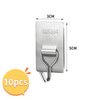 Self-Adhesive 304 Stainless Steel Wall Hooks | Multi-Purpose Adhesive Wall Hooks Richie's 50X30mm 10PCS