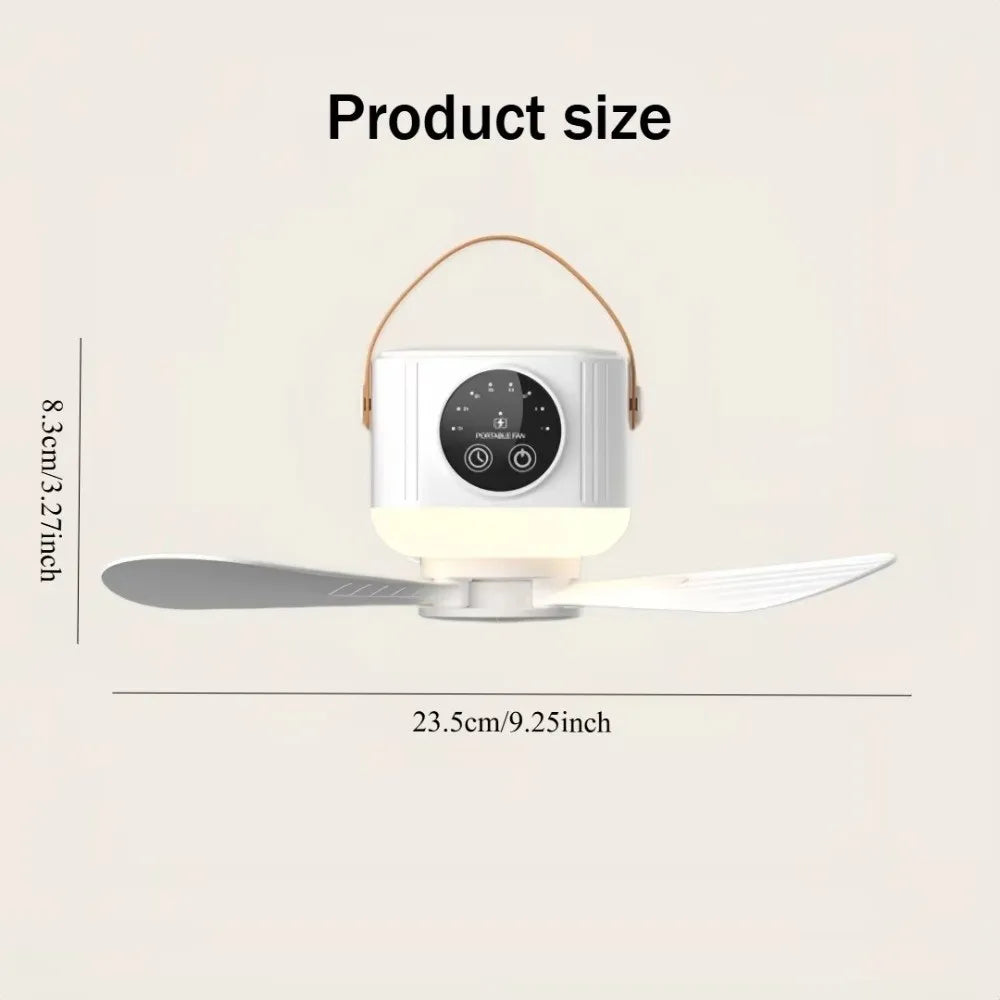 USB Rechargeable Hanging Ceiling Fan – Remote & LED Light Portable Ceiling Fan Richie's