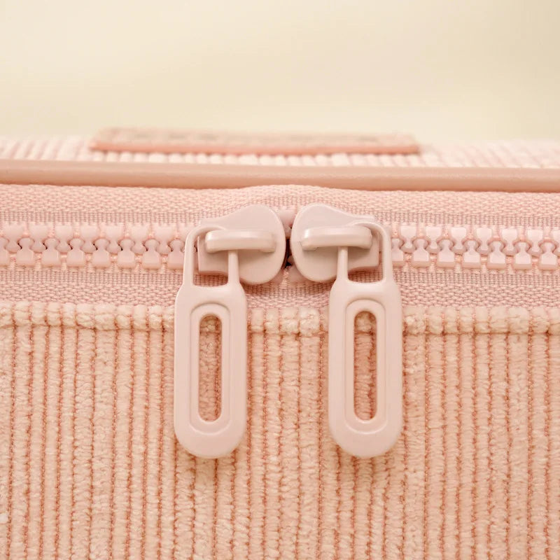 Women's Corduroy Cosmetic Bag – Large Travel Toiletry Pouch Travel Cosmetic Bag Richie's