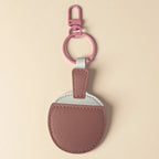 Ping-Pong Racket Keychain PU Leather Table Tennis Bag Pendant Sports Keychain Pendant Richie's pink 14.5x5cm