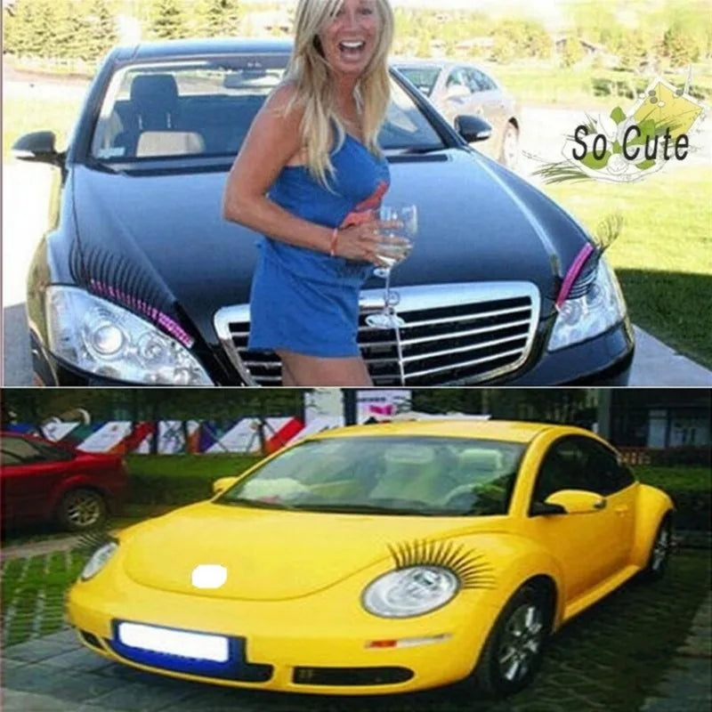 3D Black Car Eyelash Stickers – Headlight Decals, Rubber & PVC Car Decal Sticker Richie's