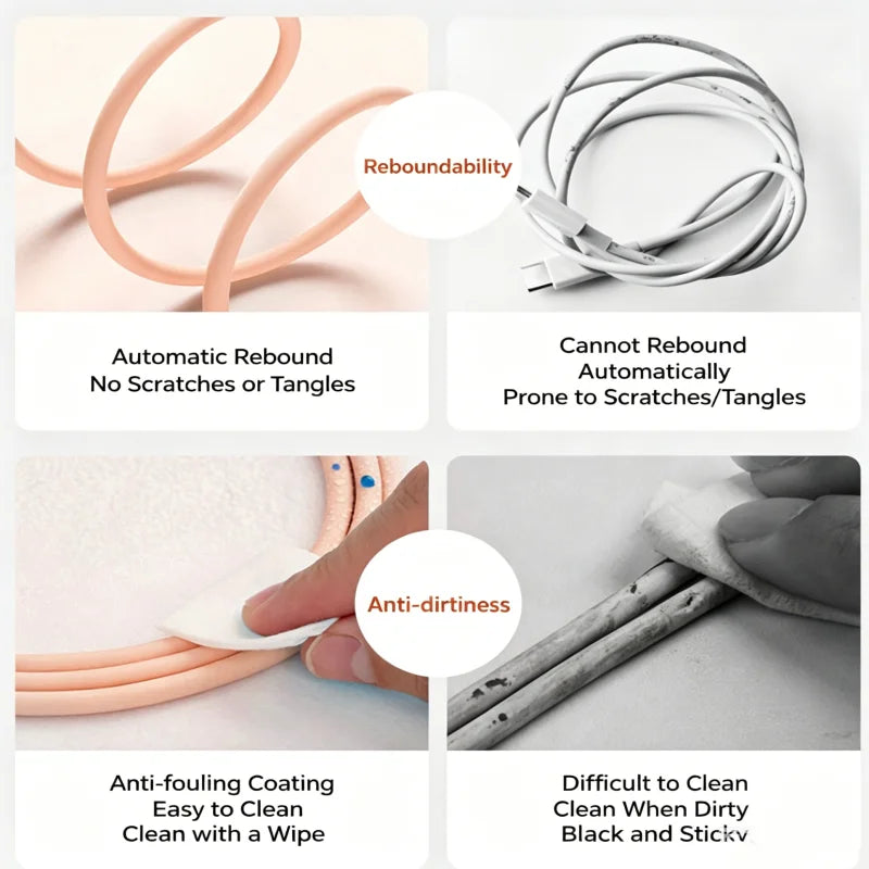 Soft Silicone USB-A to Type-C Fast Charging Cable | 66W USB Charging Cable Richie's