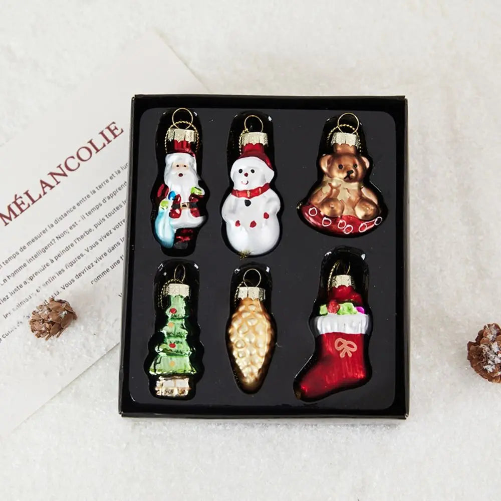 Hand-Painted Glass Christmas Ornaments Set 6/9 Pcs – Snowman Christmas Ornament Set Richie's