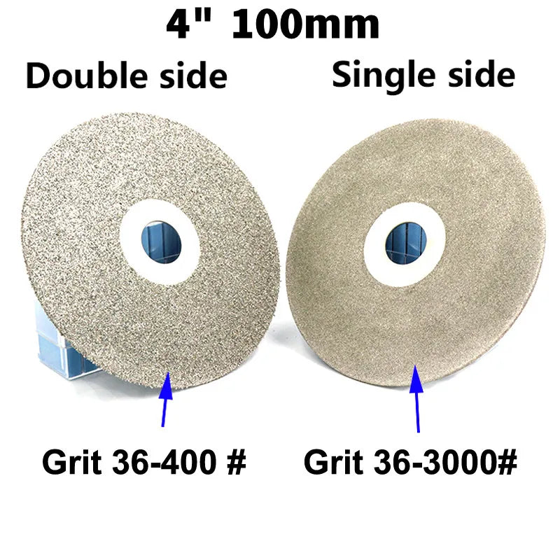 4" Diamond Flat Lap Wheel 36–3000 Grit Lapidary Grinding Disc Lapidary Grinding Disc Richie's Single Side 600 Grit