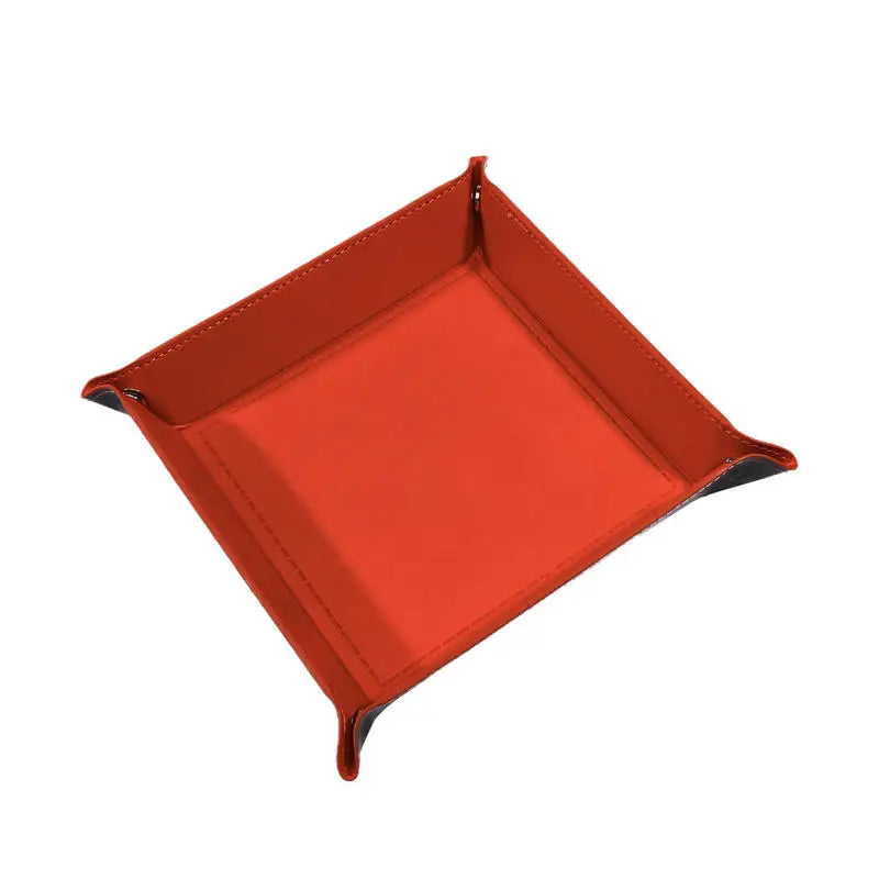 PU Leather Folding Valet Tray – Collapsible Desk Organizer Valet Storage Tray Richie's Orange