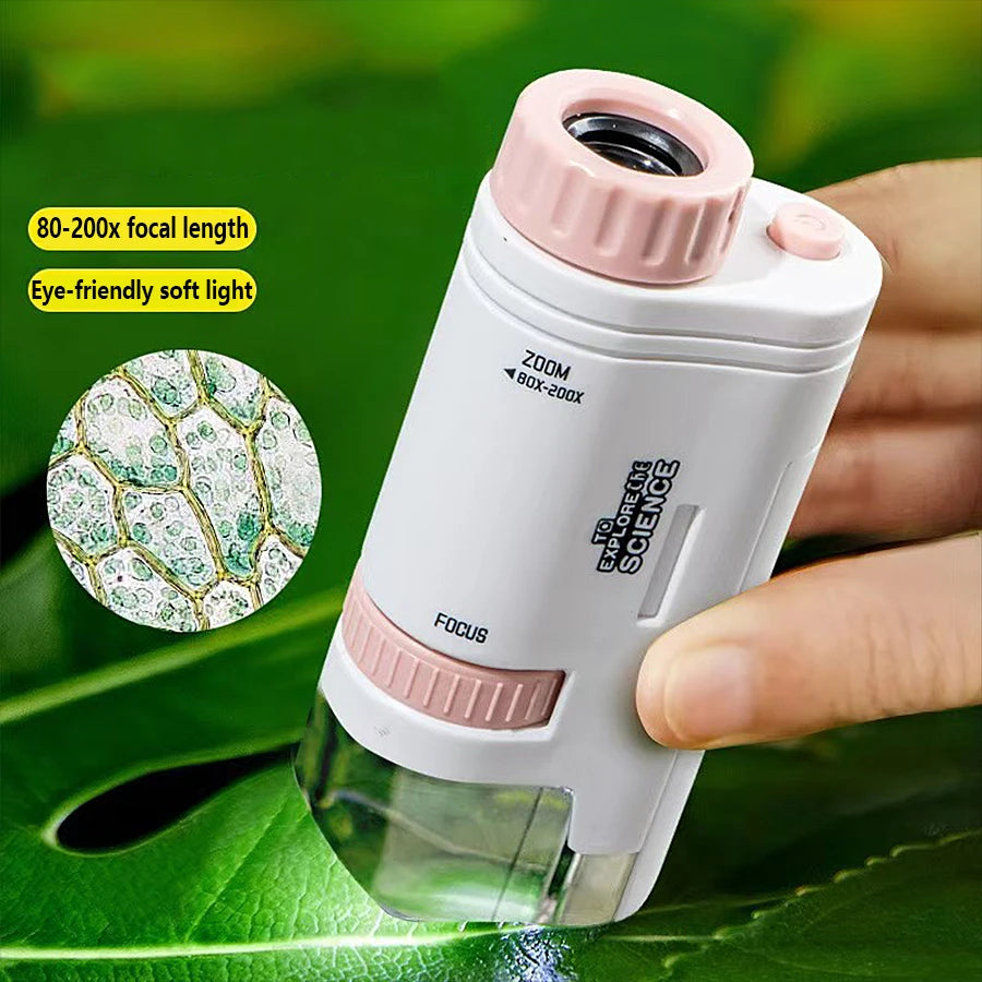 Kids Portable Microscope 80–200X Science Educational Toy Kids Science Microscope Richie's