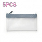 Zippered Money Pouch PVC Cash Bag for Coins, Bills & Office Zippered Money Pouch Richie's Blue 5pcs