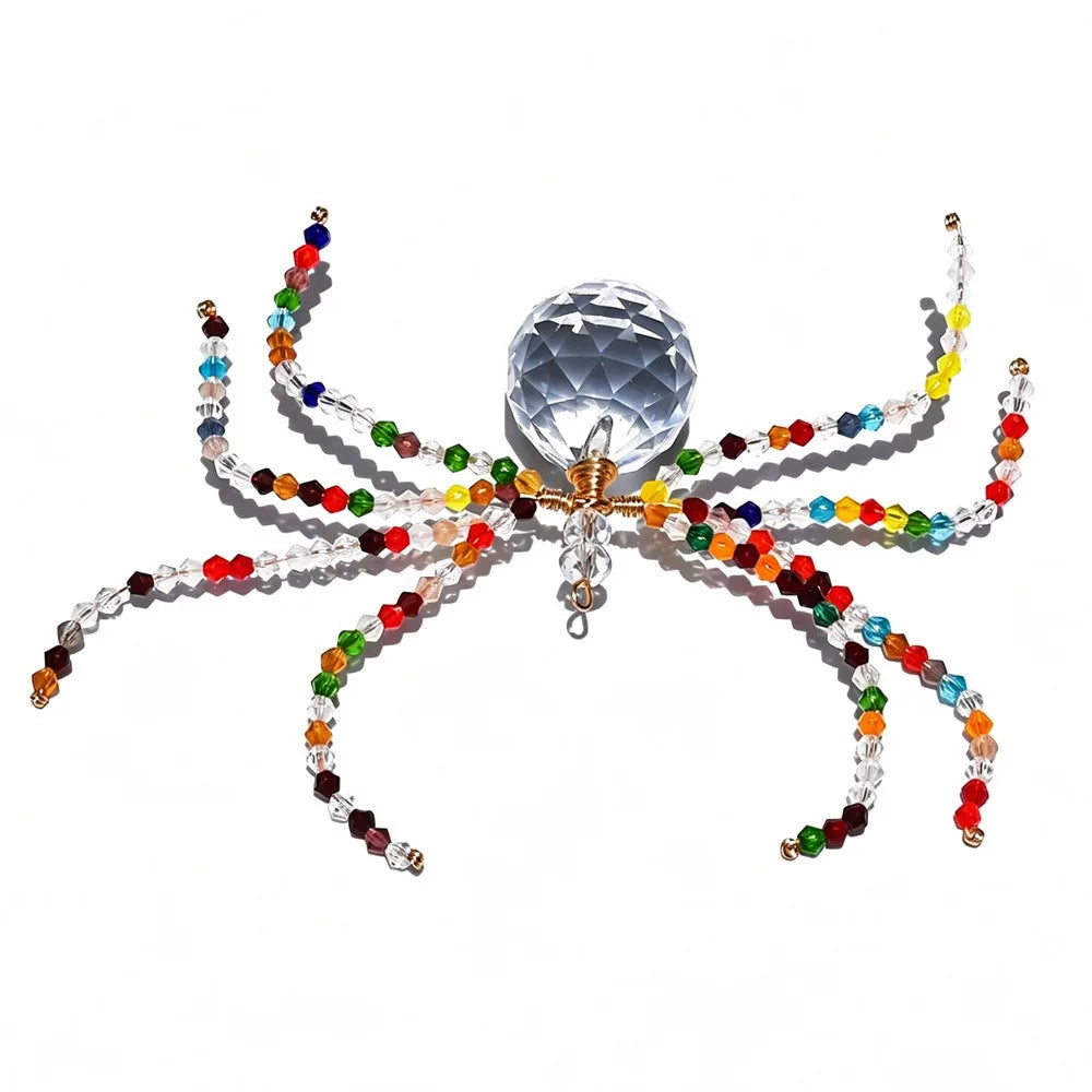 Beaded Spider Hanging Ornament – Crystal Faceted Halloween Décor Halloween Hanging Ornament Richie's Style9