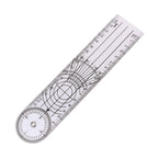 8-Inch PVC Goniometer Multi-Ruler 360° Rotatable Angle Tool Goniometer Ruler Richie's Transparent