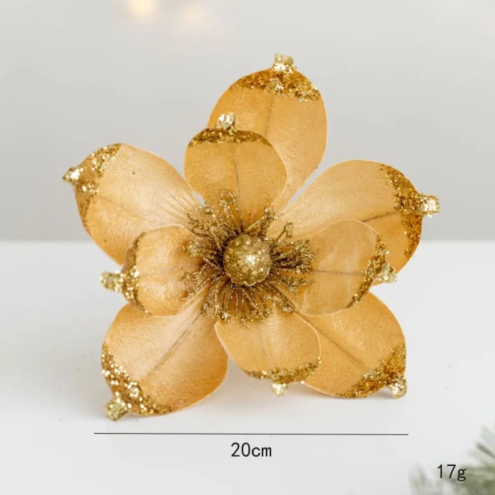 Christmas Artificial Glitter Flowers 20cm Xmas Tree Ornaments Christmas Tree Ornament Richie's