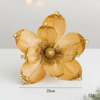 20cm Christmas Artificial Glitter Flowers Xmas Tree Ornaments Christmas Tree Ornament Richie's