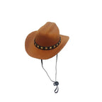 Adjustable Pet Cowboy Hat for Cats & Small Dogs | Summer Pet Costume Hat Richie's brown-star