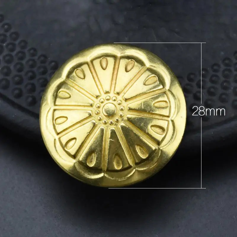 Solid Brass Chrysanthemum Rivets for DIY Leathercraft & Bags Decorative Leather Rivets Richie's D