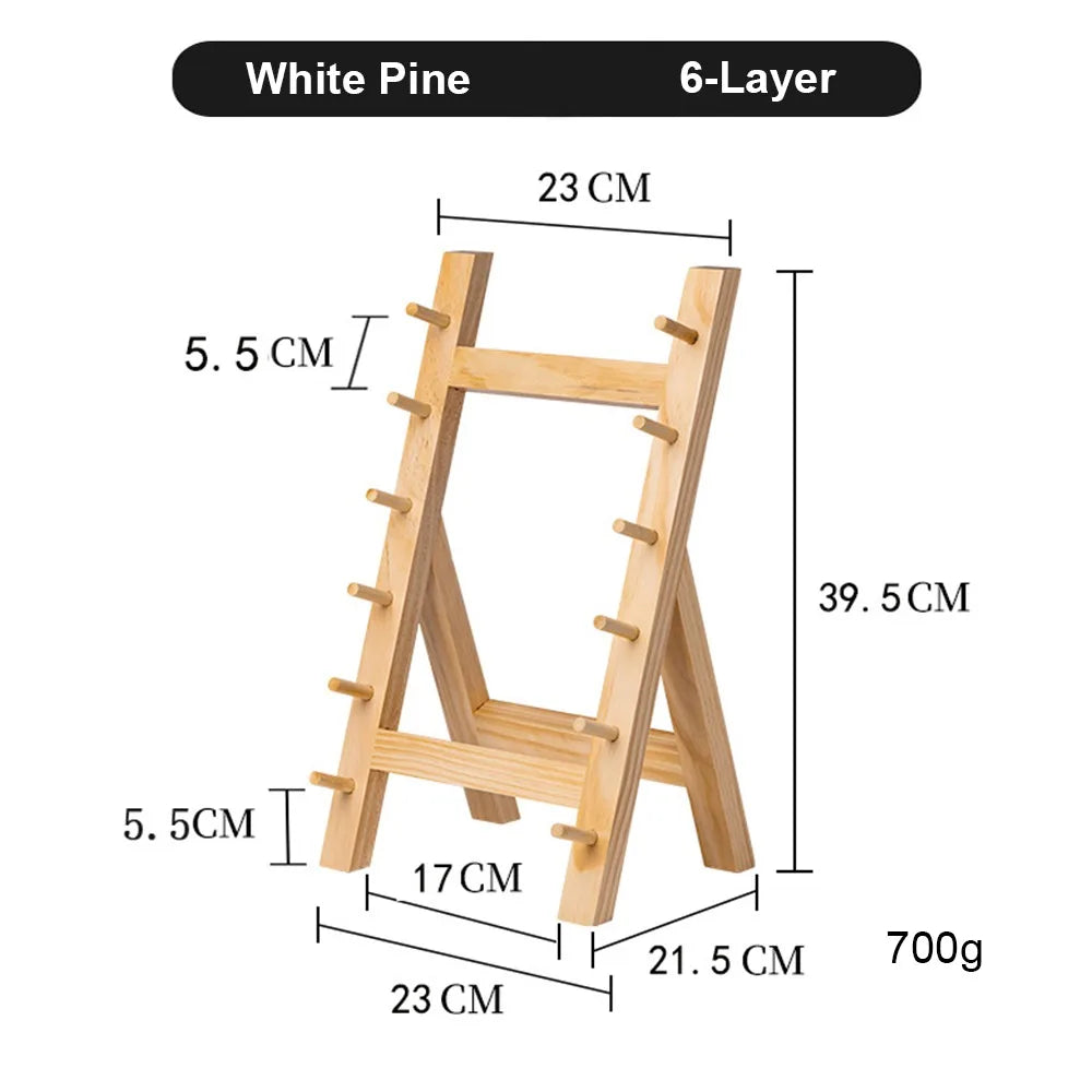 Multi-Layer Wood Katana Display Stand & Knife Rack – 4/5/6 Tier Wood Display Rack Richie's White Pine 6-Layer