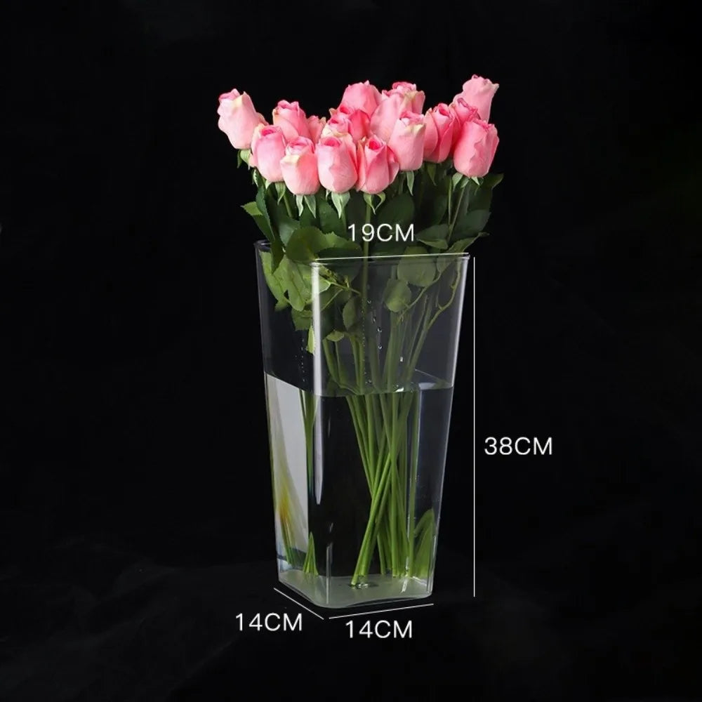 Nordic Acrylic Flower Vase – Modern Transparent Home Décor Decorative Flower Vase Richie's Square-38-19cm