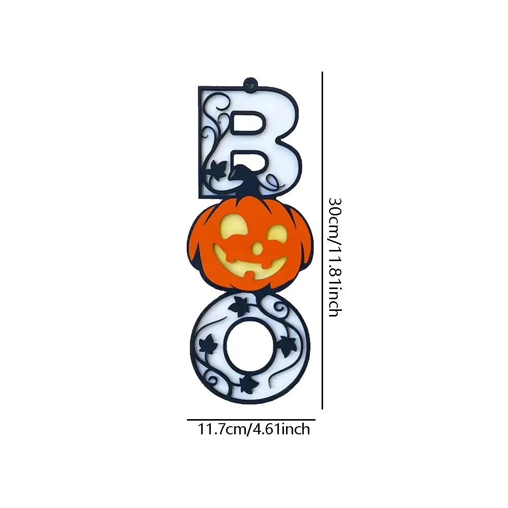 Halloween BOO Welcome Sign – Jack-O'-Lantern Door Decor Halloween Wall Sign Richie's