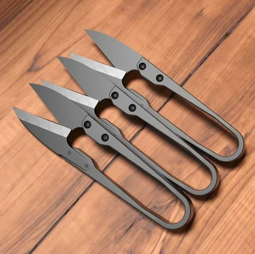 U-Shaped Carbon Steel Thread Scissors for Sewing & Knitting Craft Scissors Richie's 3 pcs dark grey