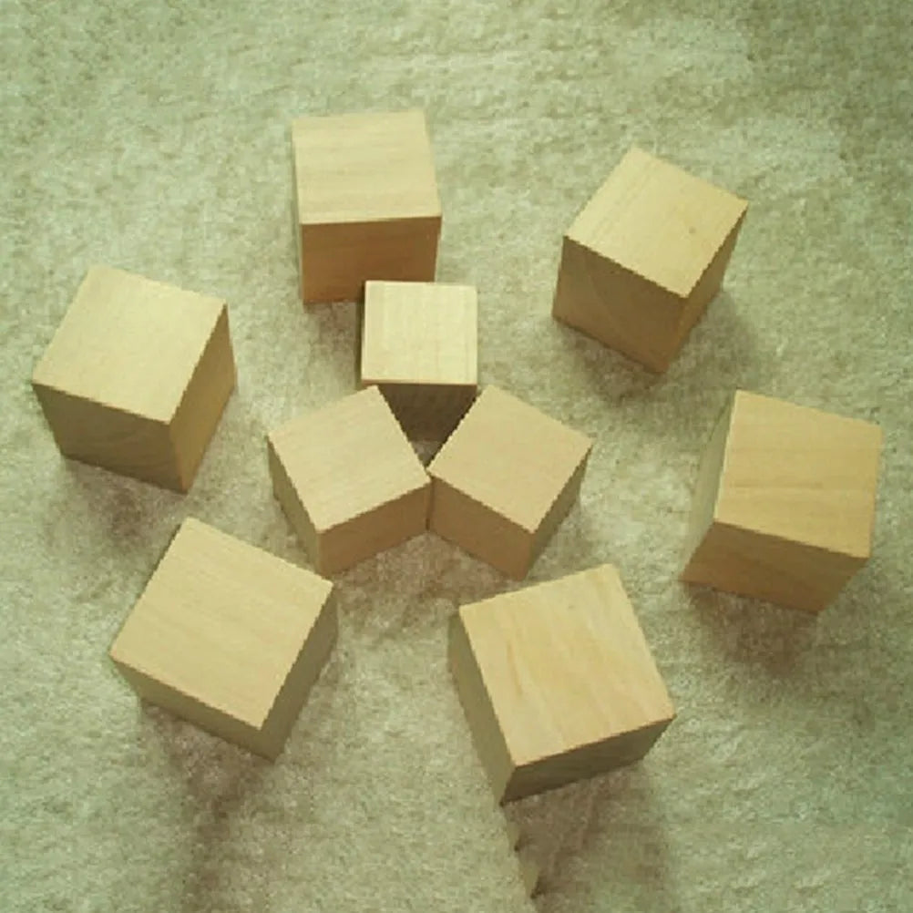 10Pcs 2cm Natural Pine Wooden Cubes – DIY Craft Blocks Wood Craft Blocks Richie's