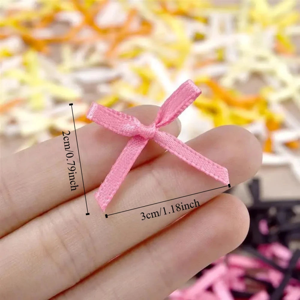 100pcs Mini Ribbon Bows 2x3cm DIY Gift Wrapping Craft Decoration Craft Ribbon Bows Richie's