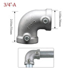 Aluminum Alloy Pipe Fitting Connector 1/2" & 3/4" Corner Elbow Pipe Fitting Connector Richie's 3-4---A
