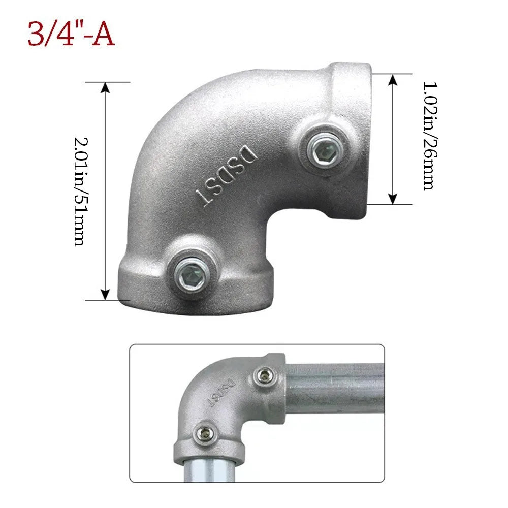 Aluminum Alloy Pipe Fitting Connector 1/2" & 3/4" Corner Elbow Pipe Fitting Connector Richie's 3-4---A