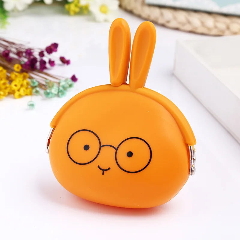 Girls Mini Silicone Animal Coin Purse – Kids Key Wallet Silicone Coin Purse Richie's brown rabbit