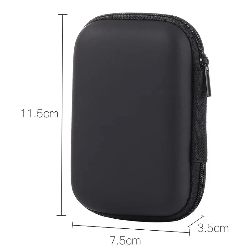 Portable EVA Travel Cable & Earphone Organizer Zipper Case Travel Cable Organizer Richie's black