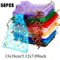 50 PCS Polyester Gift Bags – Jewelry, Wedding & Holiday Storage Gift Storage Bags Richie's Random-13x18cm-50pcs
