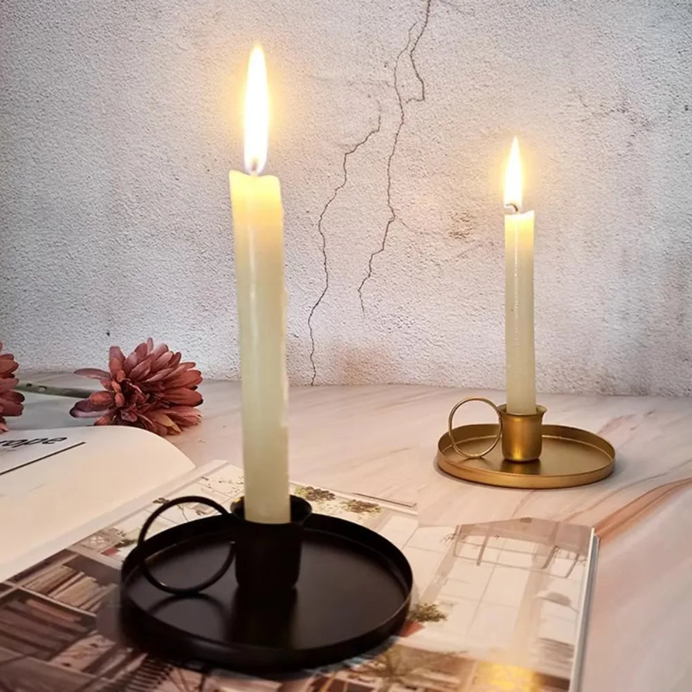 Vintage Metal Candle Holder with Handle | Iron Candlestick Stand Candle Holder Richie's