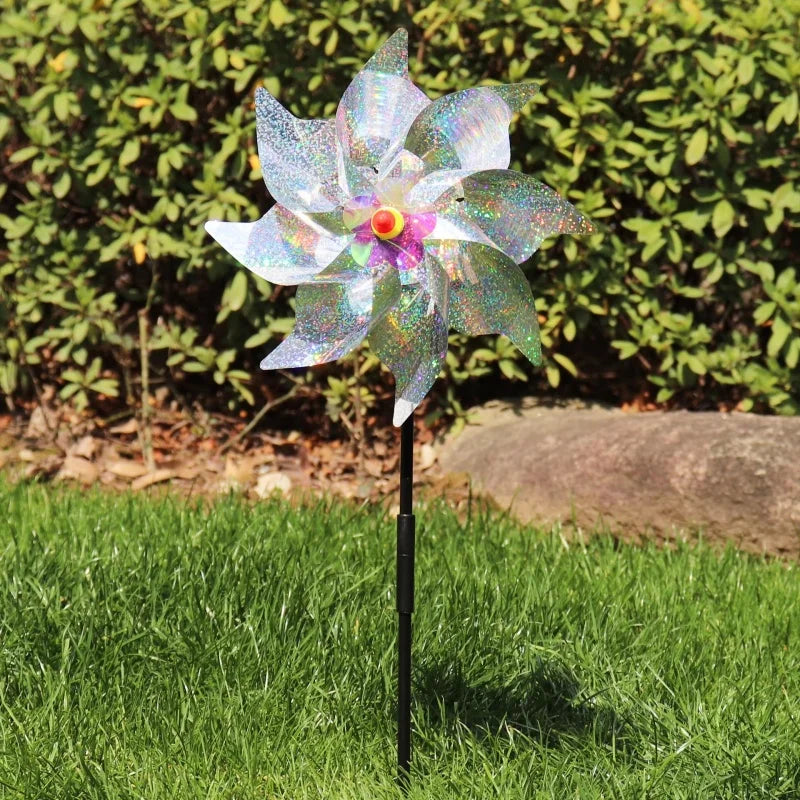 Reflective Bird Repeller Pinwheel Windmill Spinner Garden Decor Bird Deterrent Spinner Richie's