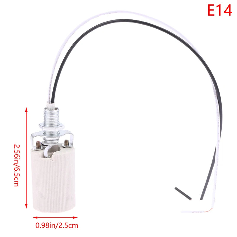 E14/E27 Ceramic Screw Lamp Holder | High-Temp Bulb Socket Ceramic Lamp Holder Richie's E14 No plug