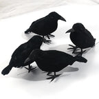 Realistic Feathered Crow Raven Halloween Decoration Ornament Halloween Decoration Richie's 4pcs one size fits all