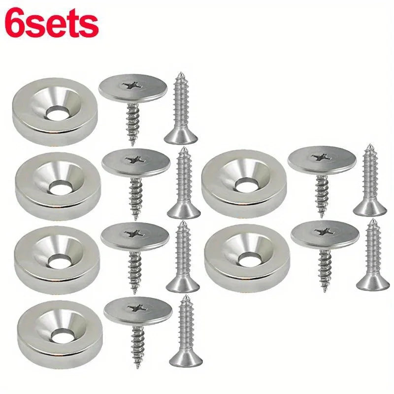 Round Metal Cabinet Door Magnetic Catches – 4/6 Set with Screws Magnetic Door Catch Richie's 6sets