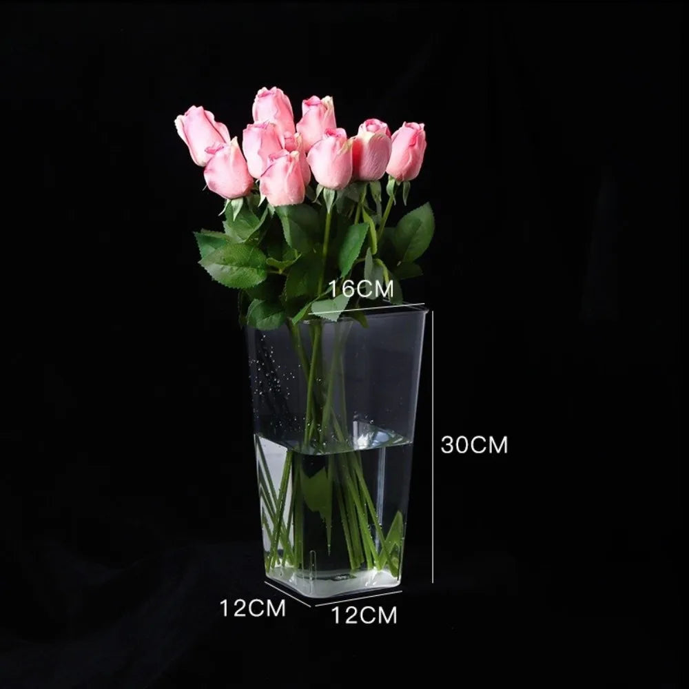 Nordic Acrylic Flower Vase – Modern Transparent Home Décor Decorative Flower Vase Richie's Square-30-16cm