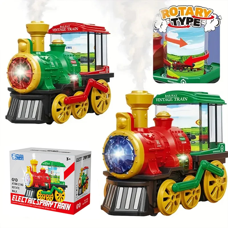 Electric Steam Train Toy – Smoke, Lights, Sounds & 360° Spin Electric Train Toy Richie's