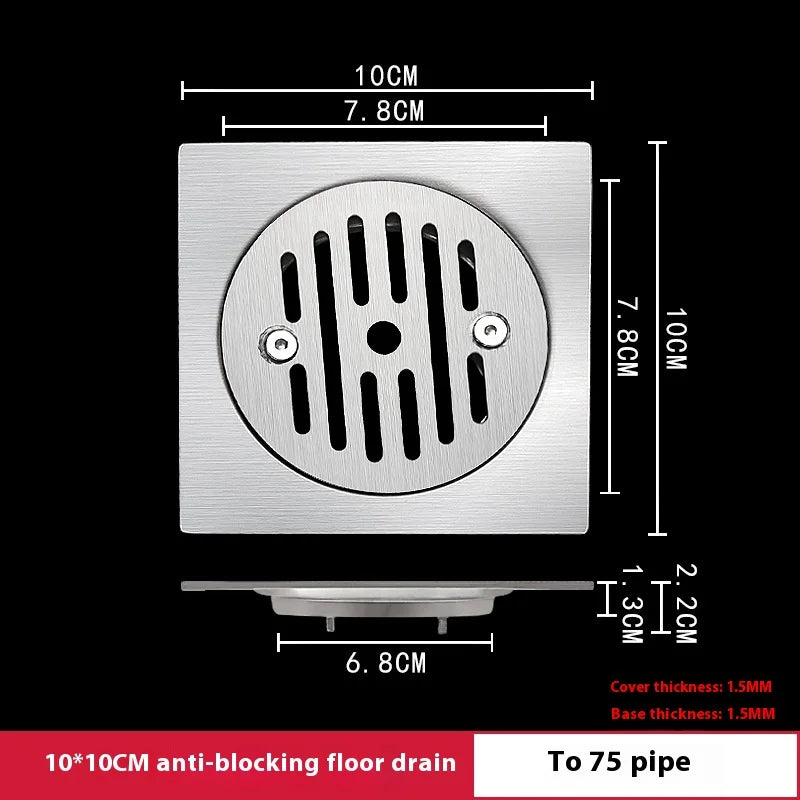 304 Stainless Steel Lockable Floor Drain – 110mm Institutional Lockable Floor Drain Richie's 10Cm 75 tube