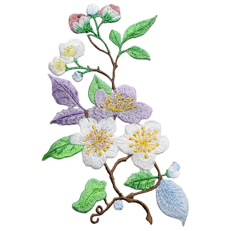 Flower Embroidery Iron-On Patch – DIY Appliqué for Clothes & Bags Embroidery Patch Richie's B1