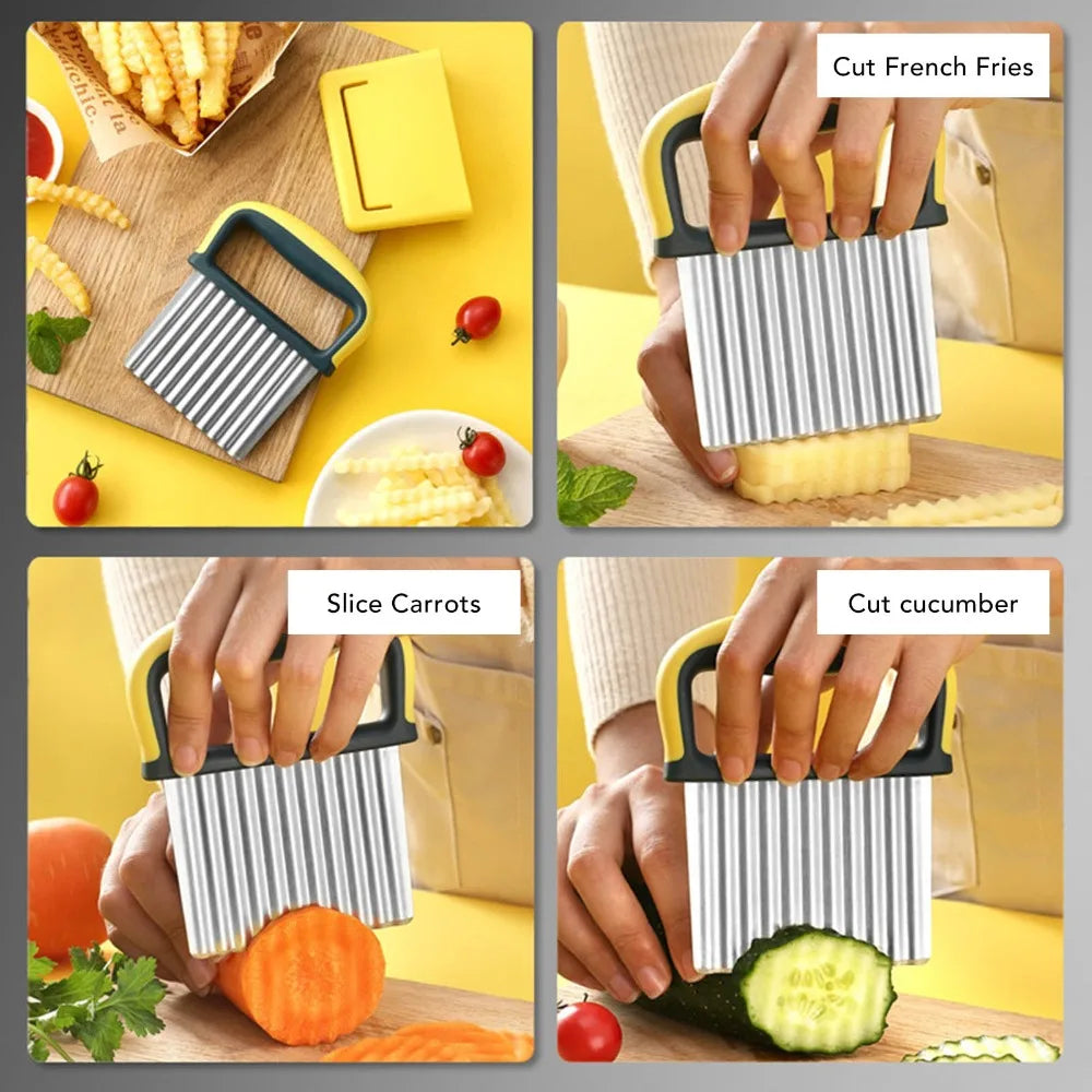 2-Pack Stainless Steel Crinkle Cutter – Wavy Blade Tool Crinkle Cutter Richie's