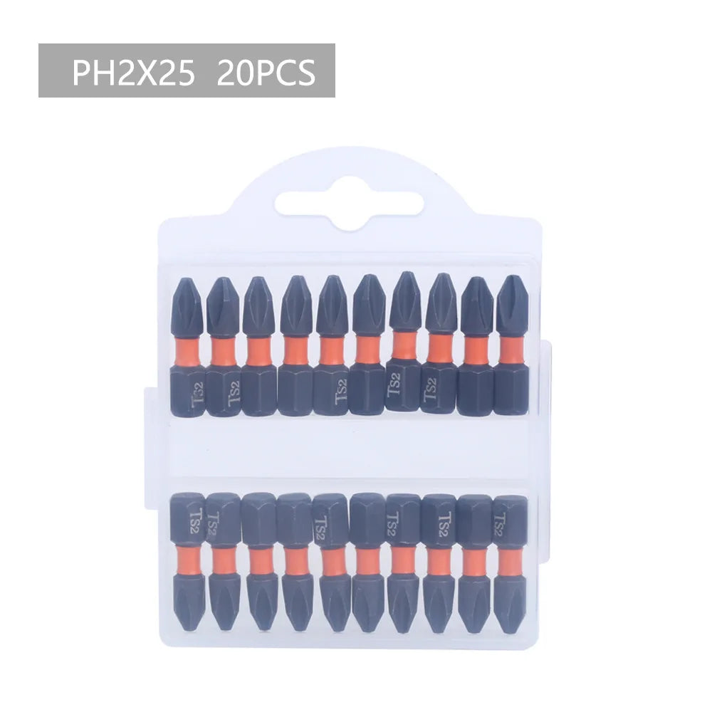 PH2 Magnetic Impact Phillips Screwdriver Bit Set – Hex Shank Screwdriver Bit Set Richie's 20Pcs 25mm