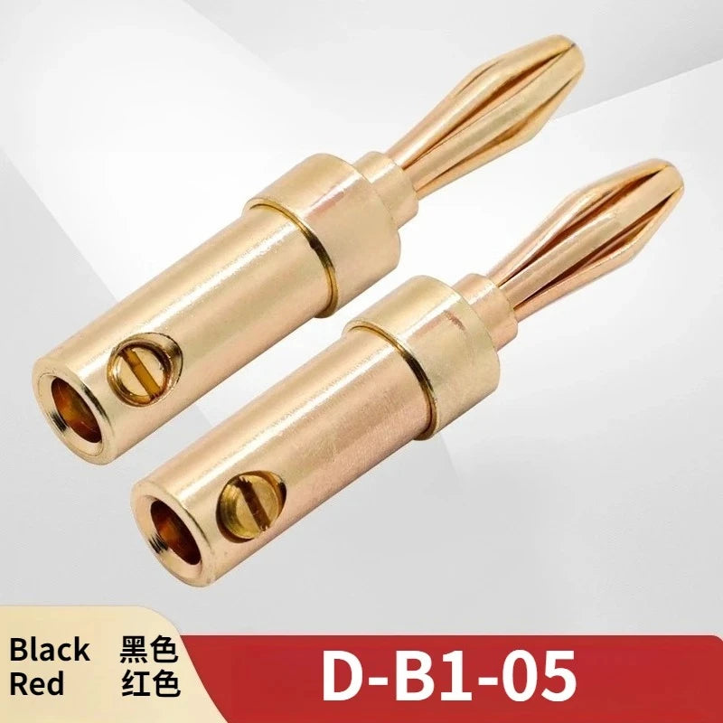 Gold-Plated Brass 4mm Banana Plugs Solderless Speaker Connectors Speaker Banana Plugs Richie's D-B1-05 1 pair