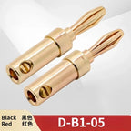 Gold-Plated Brass 4mm Banana Plugs Solderless Speaker Connectors Speaker Banana Plugs Richie's D-B1-05 1 pair