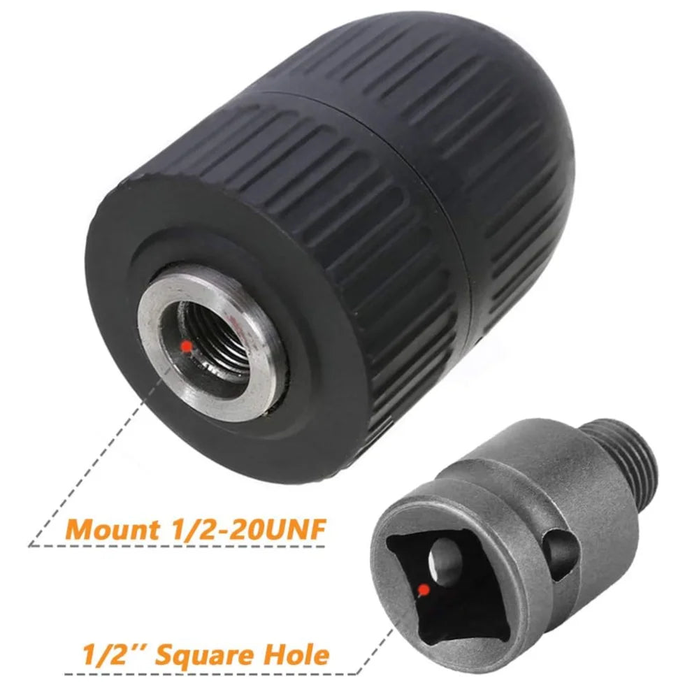Keyless Drill Chuck Adapter 2-13mm 1/2-20UNF for Impact Wrench Drill Chuck Adapter Richie's