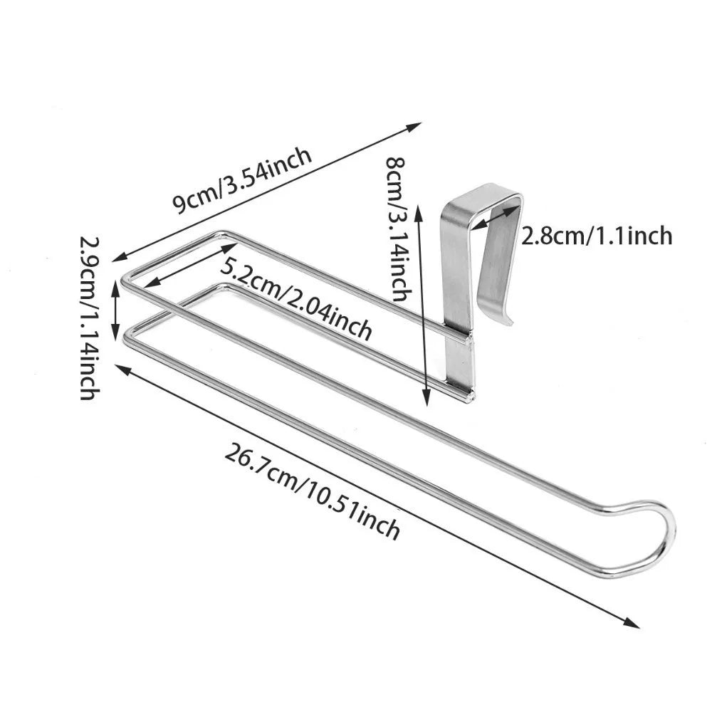 Stainless Steel Paper Towel Holder – Punch-Free Cabinet Mount Paper Towel Holder Richie's Silver