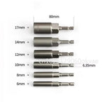 6Pc Extra Deep Impact Socket Set 6–17mm 1/4" Hex Metric Impact Socket Set Richie's