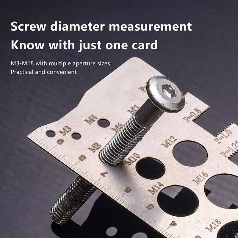 Stainless Steel Thread Gauge Screw Pitch Checker Metric Tool Thread Gauge Tool Richie's