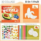 Children's 3D Pop-Up Sticker Book – Montessori Quiet Book Ages 3–6 Kids Activity Book Richie's BQ-1306-fruit