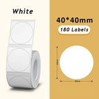 Bekia Thermal Label Rolls for M110 M200 M220 Label Printers Thermal Label Roll Richie's 40x40 white round