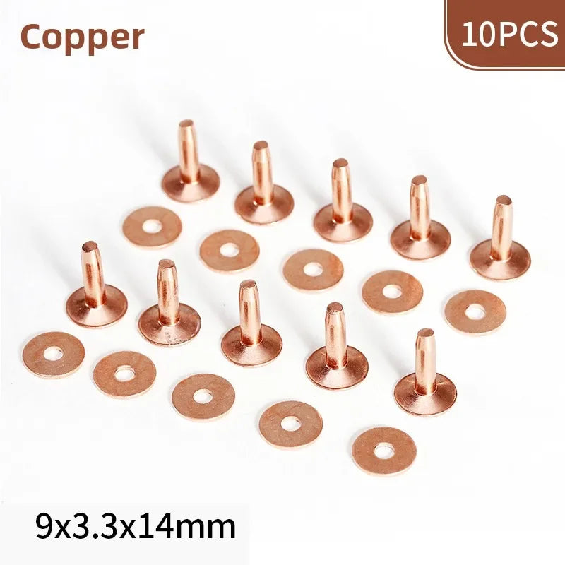 KANDE Copper Rivets 10 Pcs – Leather Belt Luggage Fasteners Copper Rivets Richie's P 9x3.3x14mm 10PCS